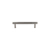 Modern brushed silver horizontal cabinet pull handle on a white background.