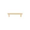 Modern brushed golden horizontal cabinet pull handle on a white background.