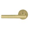 Stainless golden steel door handle on a white background, ideal for modern home and office use.