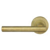 Stainless golden steel door handle on a white background, ideal for modern home and office use.